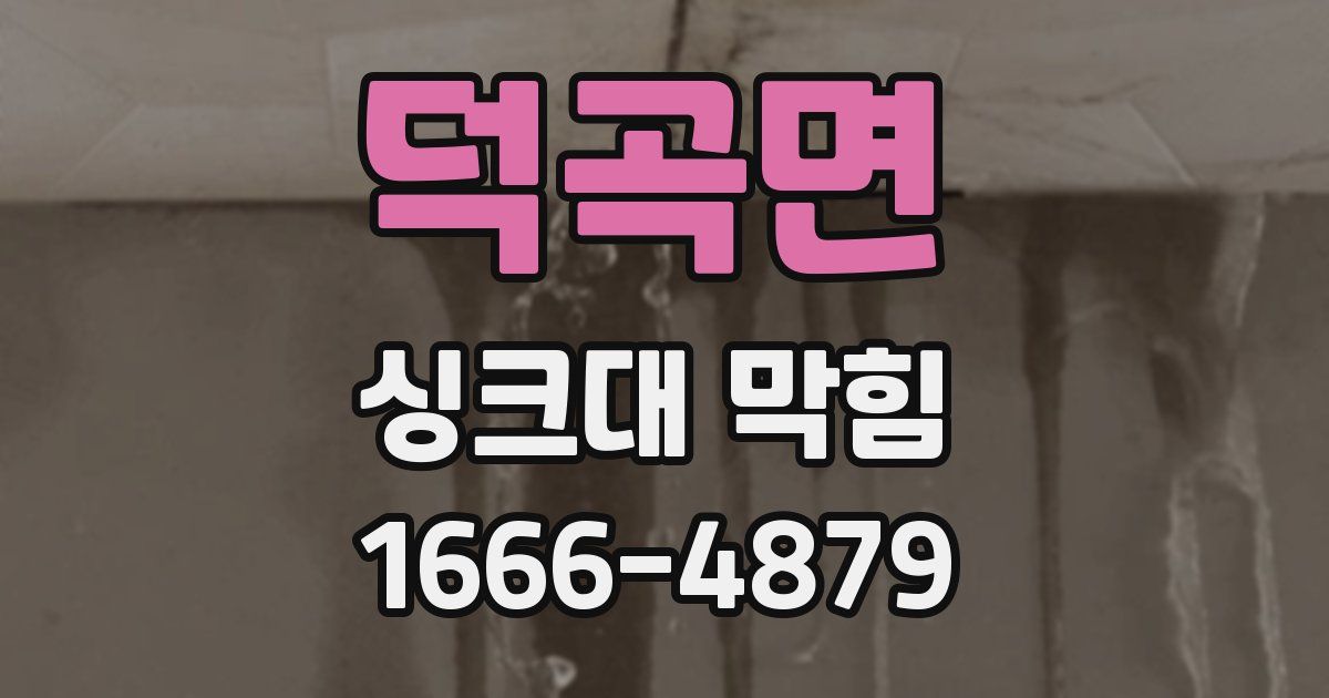 덕곡면 싱크대 막힘