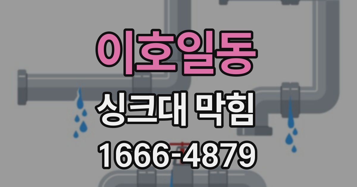 이호일동 싱크대 막힘