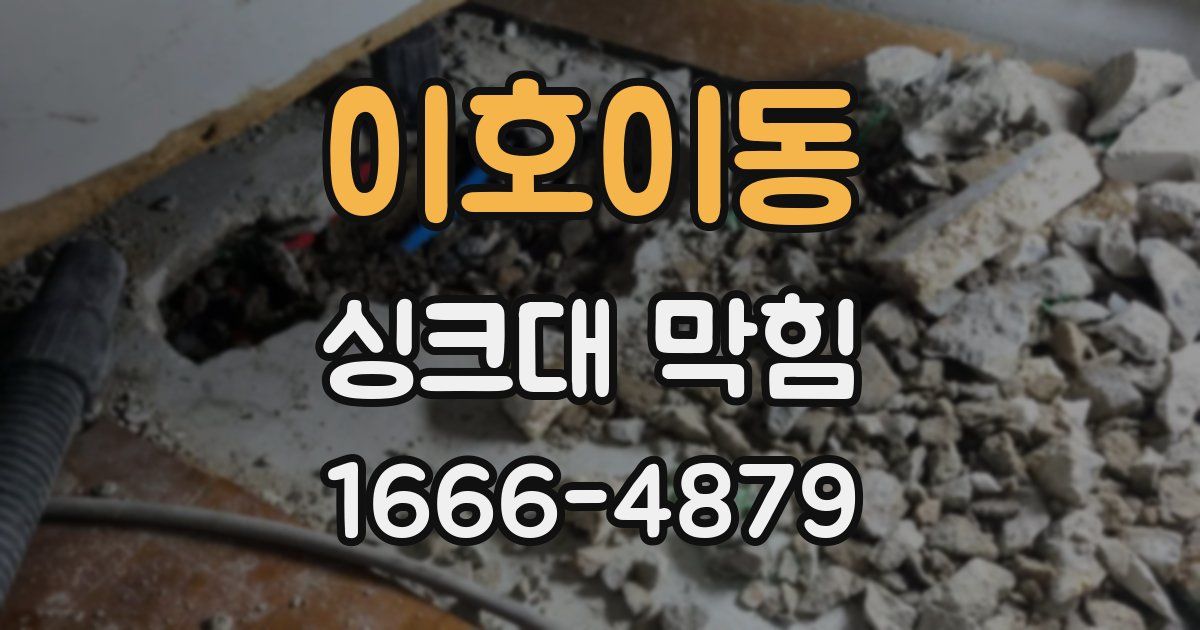 이호이동 싱크대 막힘