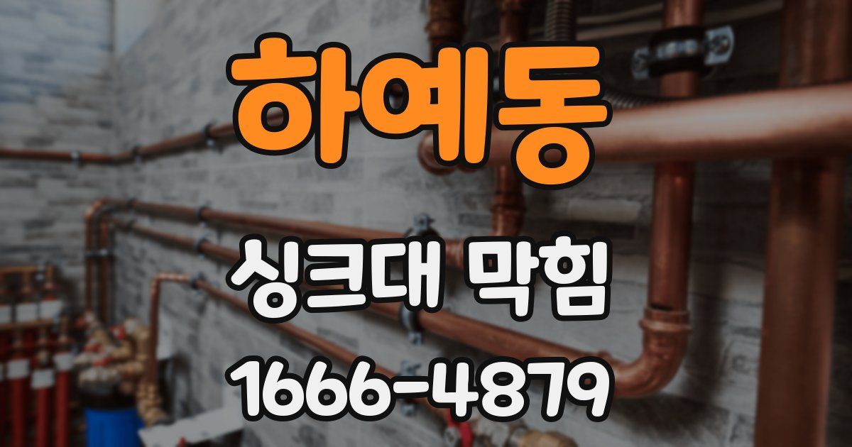 하예동 싱크대 막힘