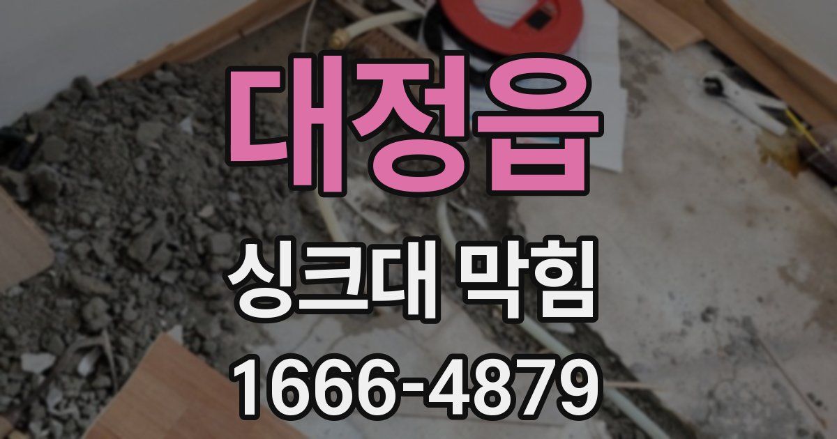 대정읍 싱크대 막힘