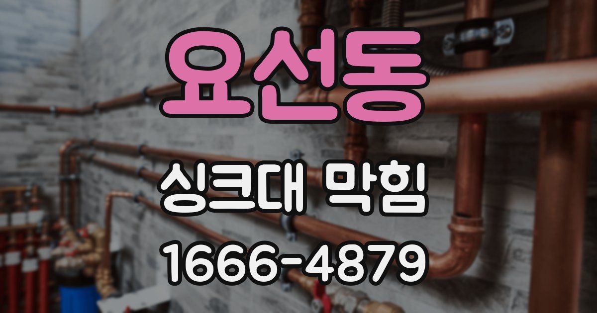 요선동 싱크대 막힘