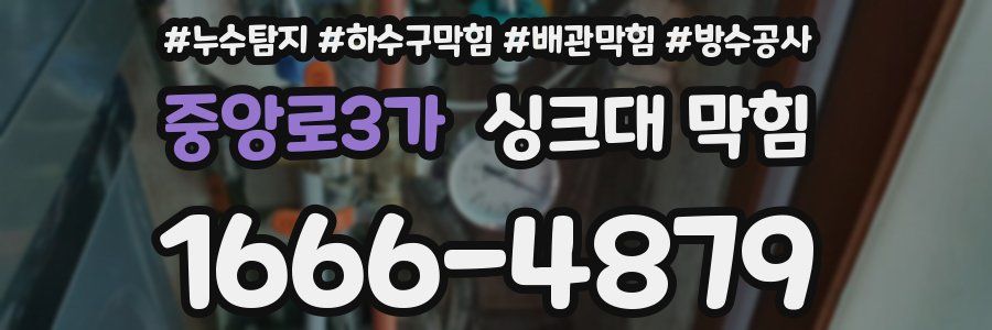 중앙로3가 싱크대 막힘