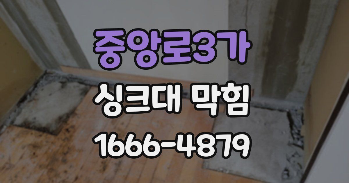 중앙로3가 싱크대 막힘