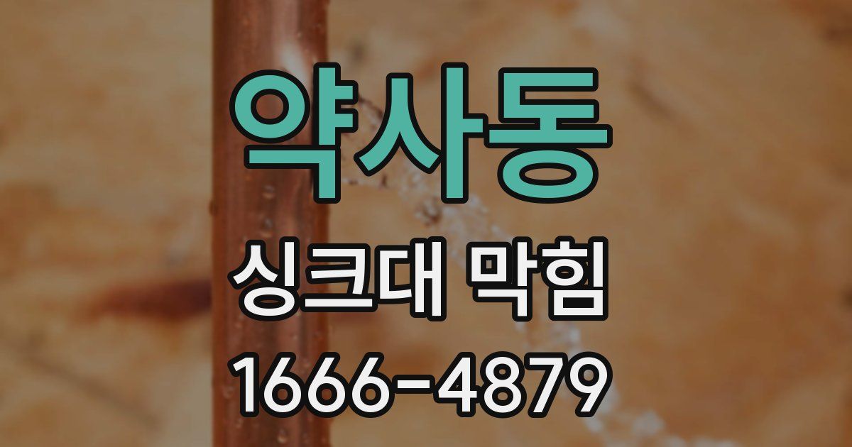 약사동 싱크대 막힘