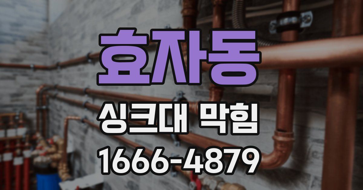 효자동 싱크대 막힘