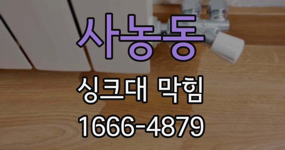 사농동 싱크대 막힘