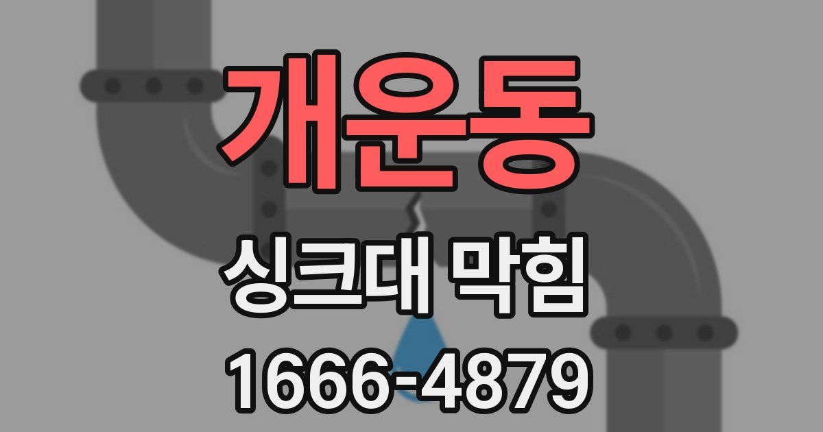 개운동 싱크대 막힘