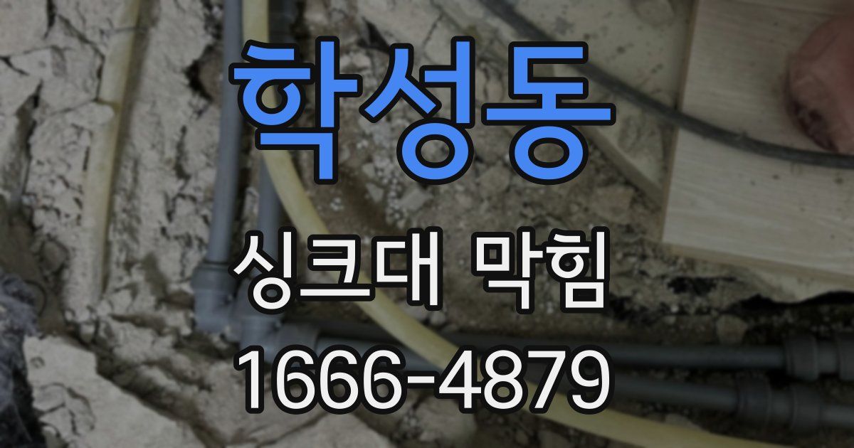학성동 싱크대 막힘