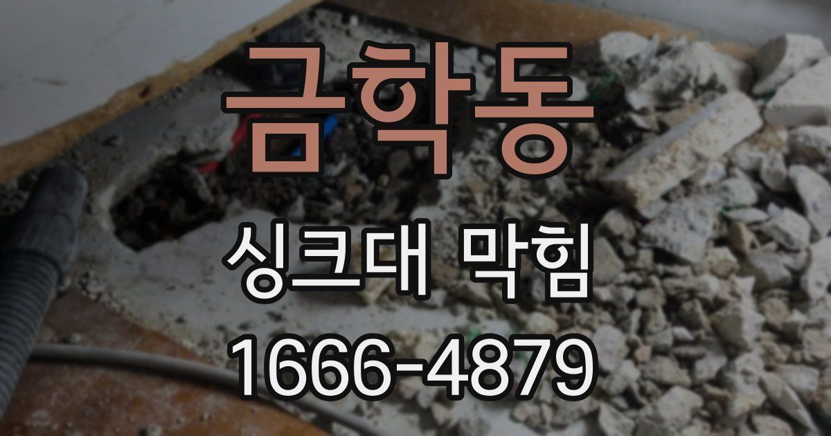 금학동 싱크대 막힘