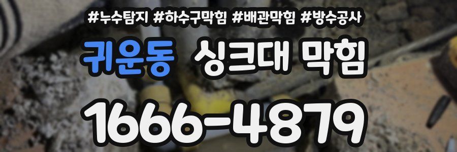 귀운동 싱크대 막힘