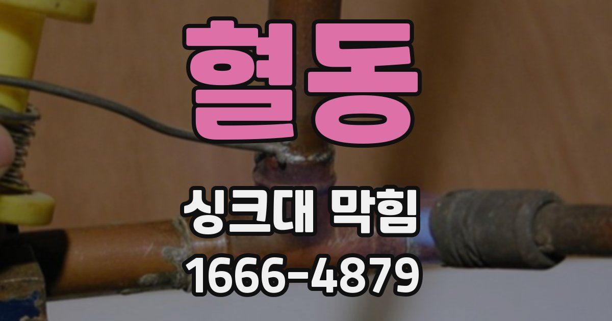 혈동 싱크대 막힘