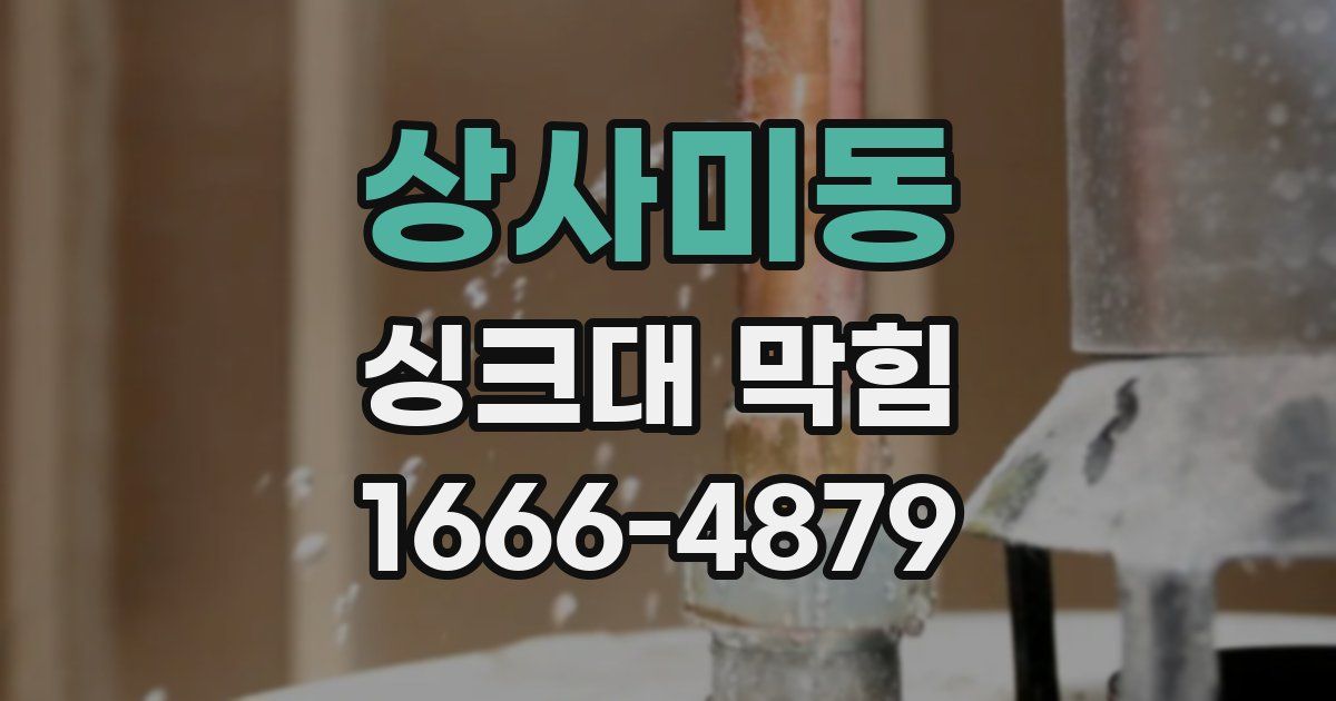 상사미동 싱크대 막힘