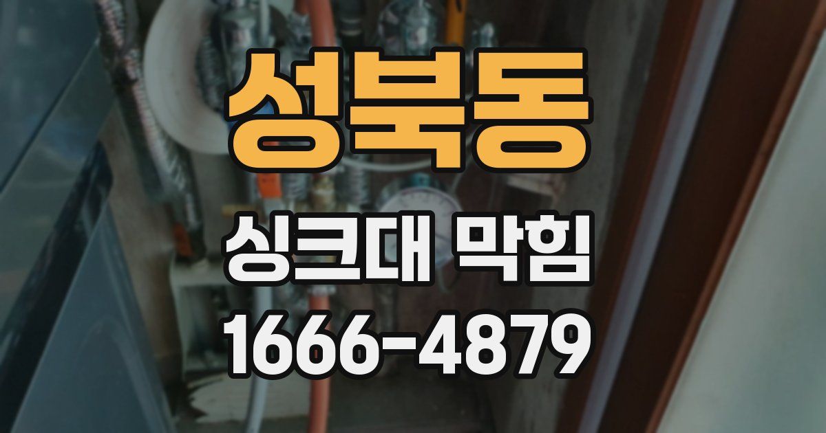 성북동 싱크대 막힘