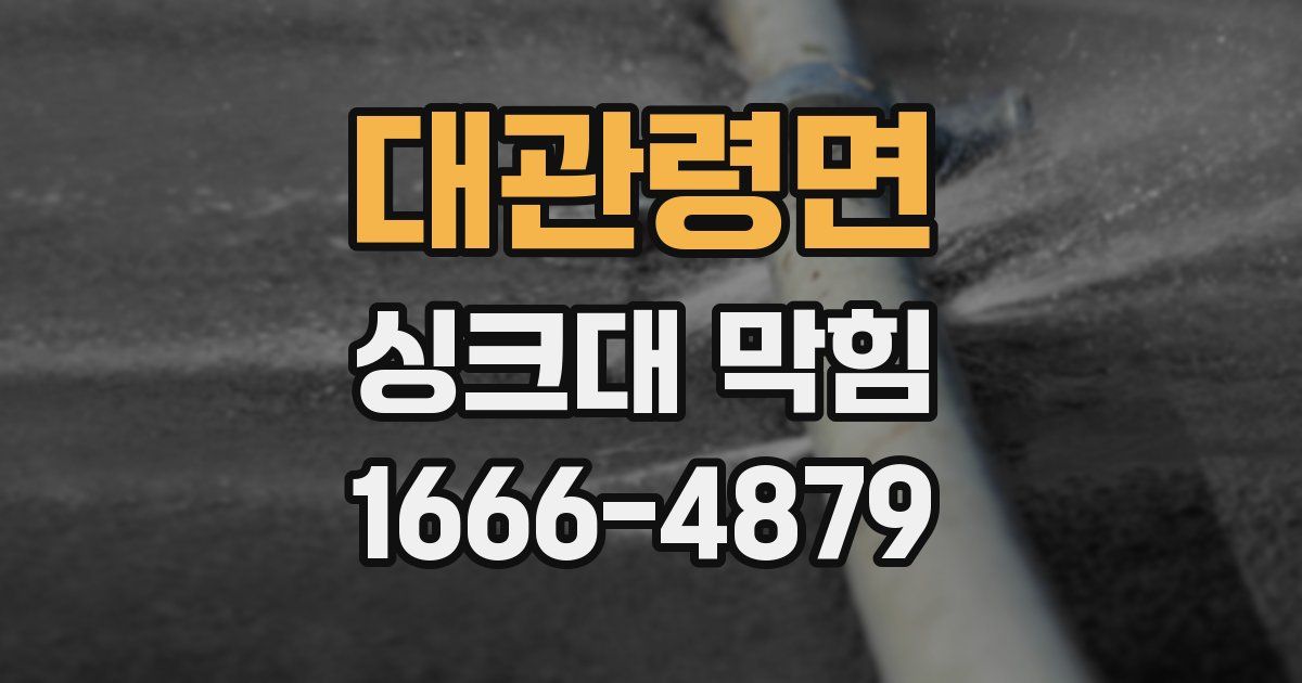 대관령면 싱크대 막힘