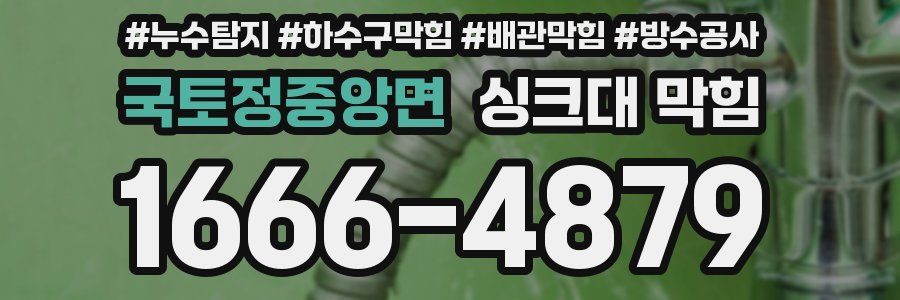 국토정중앙면 싱크대 막힘