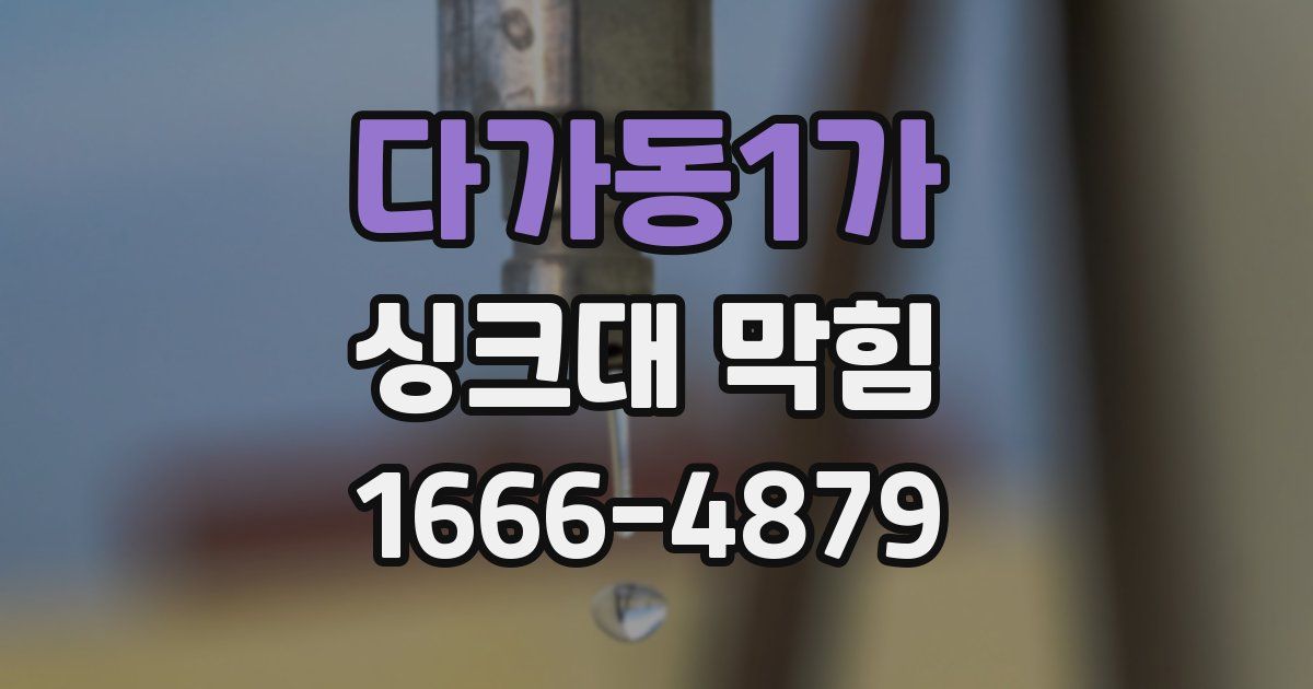 다가동1가 싱크대 막힘