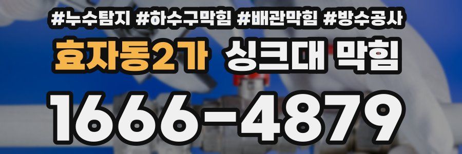효자동2가 싱크대 막힘