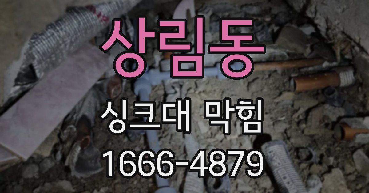 상림동 싱크대 막힘