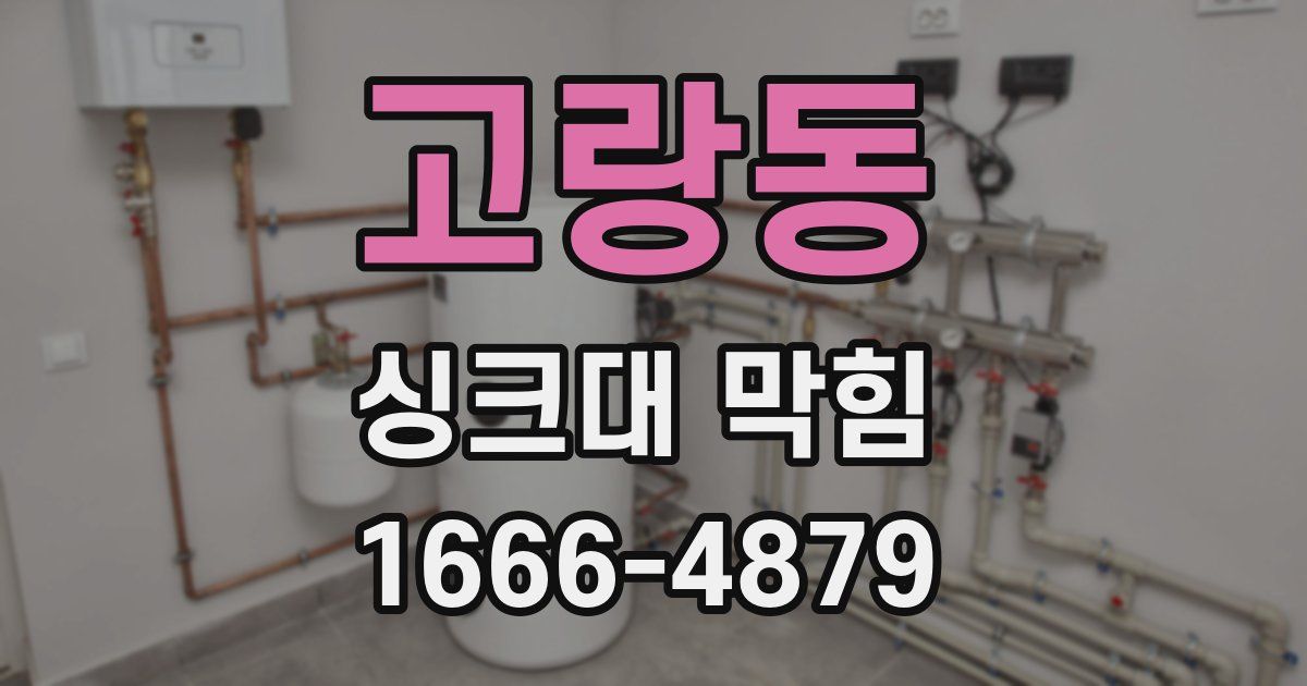 고랑동 싱크대 막힘