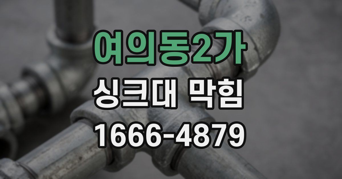 여의동2가 싱크대 막힘