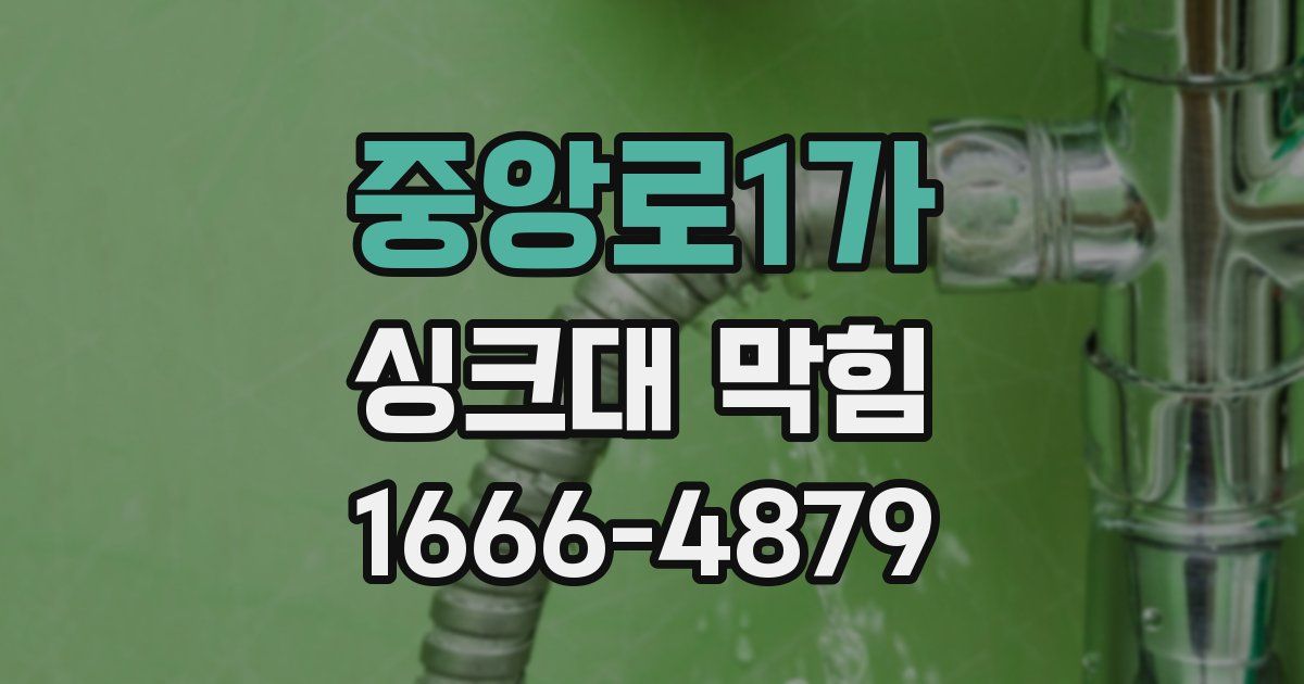 중앙로1가 싱크대 막힘