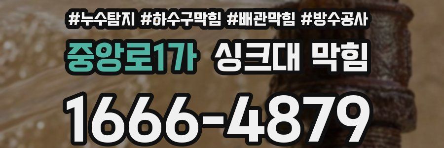 중앙로1가 싱크대 막힘
