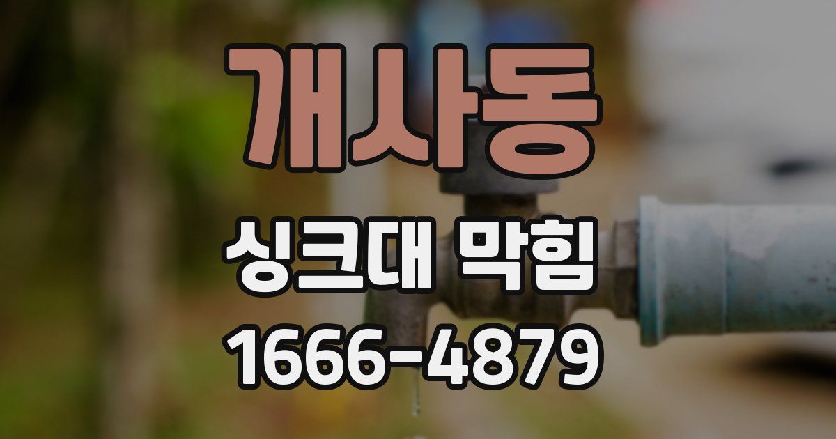 개사동 싱크대 막힘