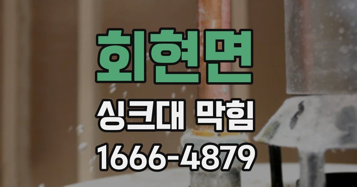 회현면 싱크대 막힘