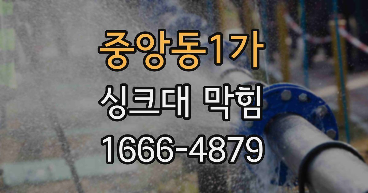 중앙동1가 싱크대 막힘