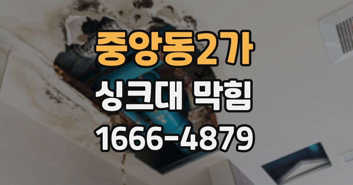 중앙동2가 싱크대 막힘