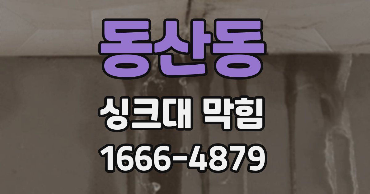 동산동 싱크대 막힘