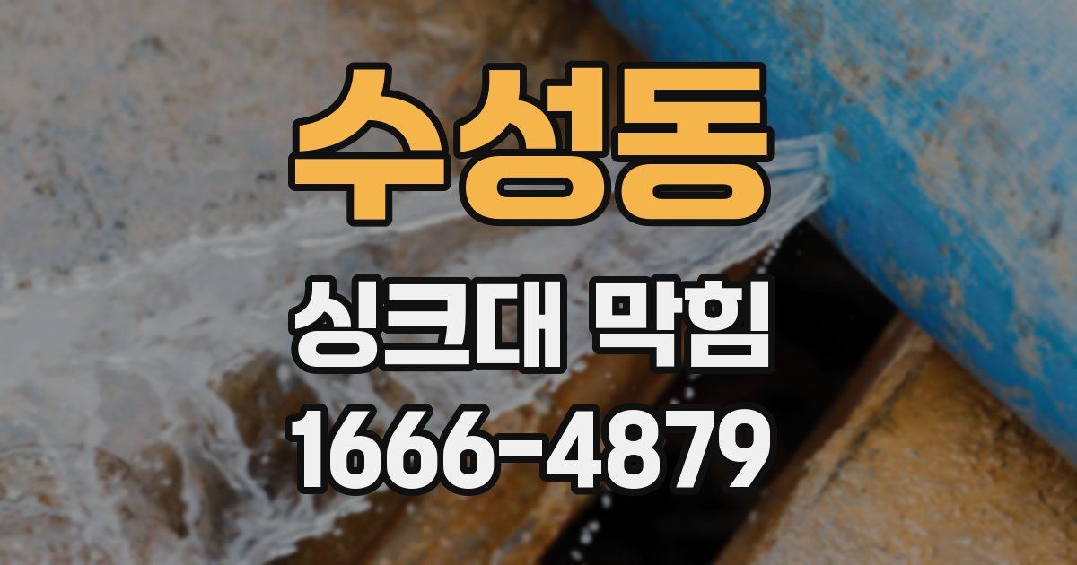 수성동 싱크대 막힘