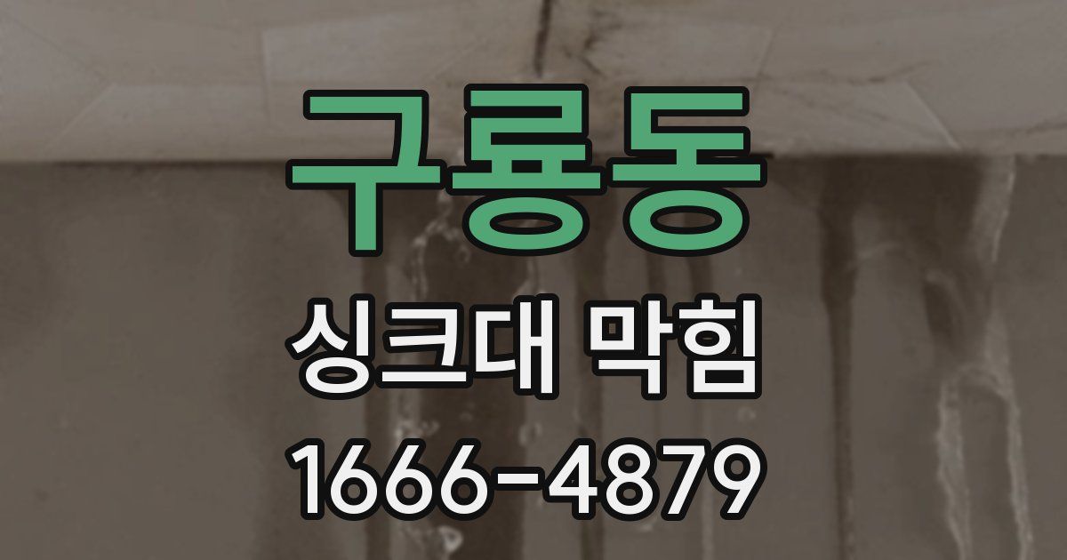 구룡동 싱크대 막힘