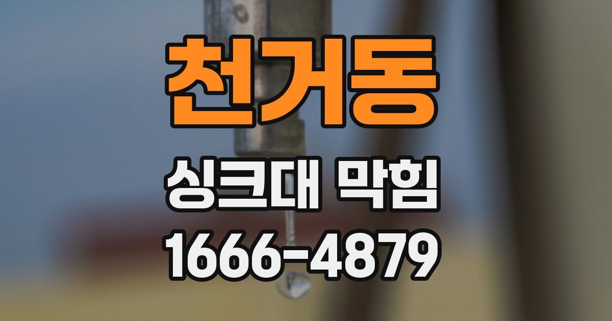 천거동 싱크대 막힘