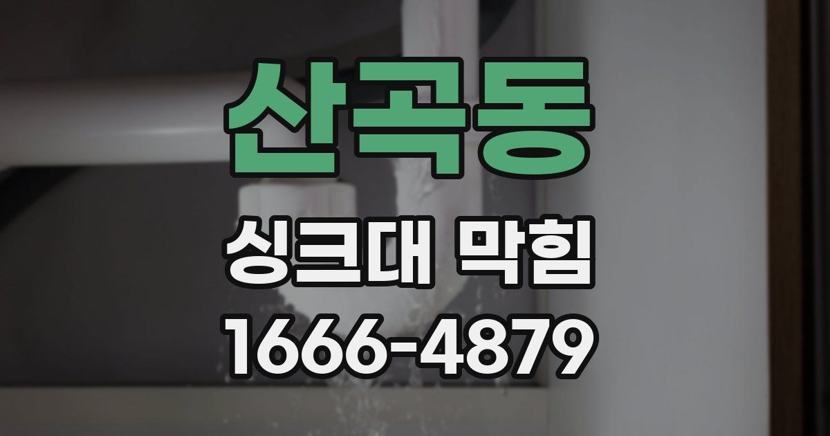 산곡동 싱크대 막힘