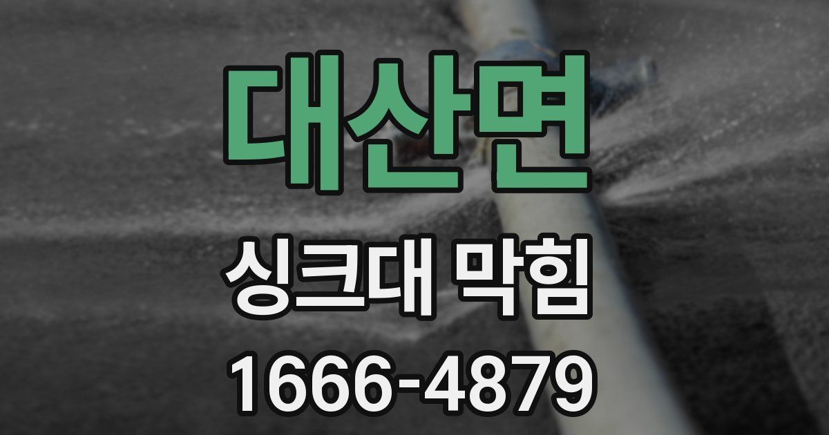 대산면 싱크대 막힘
