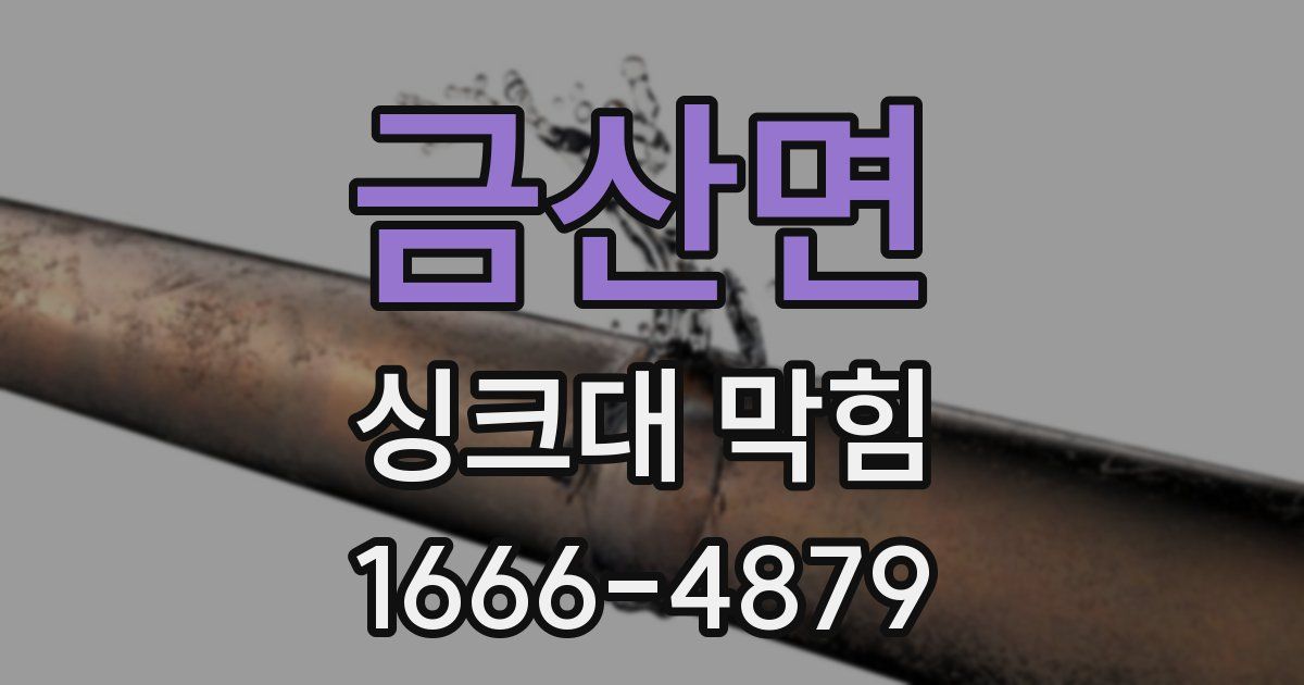 금산면 싱크대 막힘