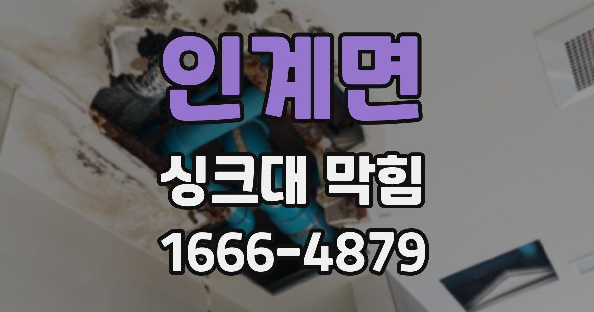 인계면 싱크대 막힘