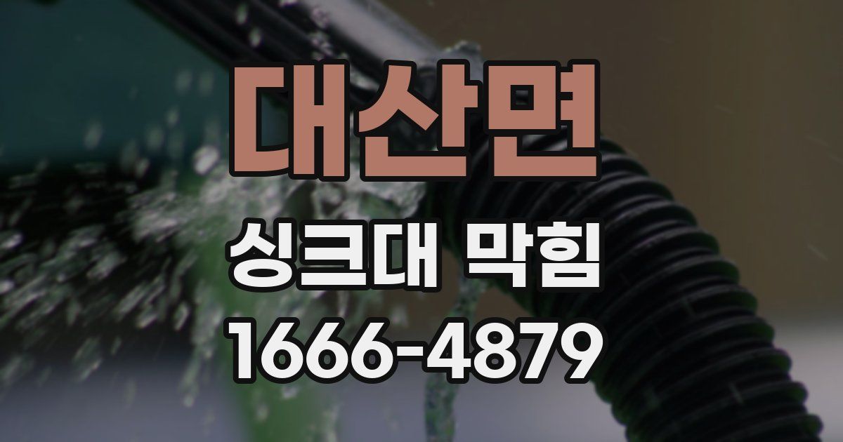 대산면 싱크대 막힘