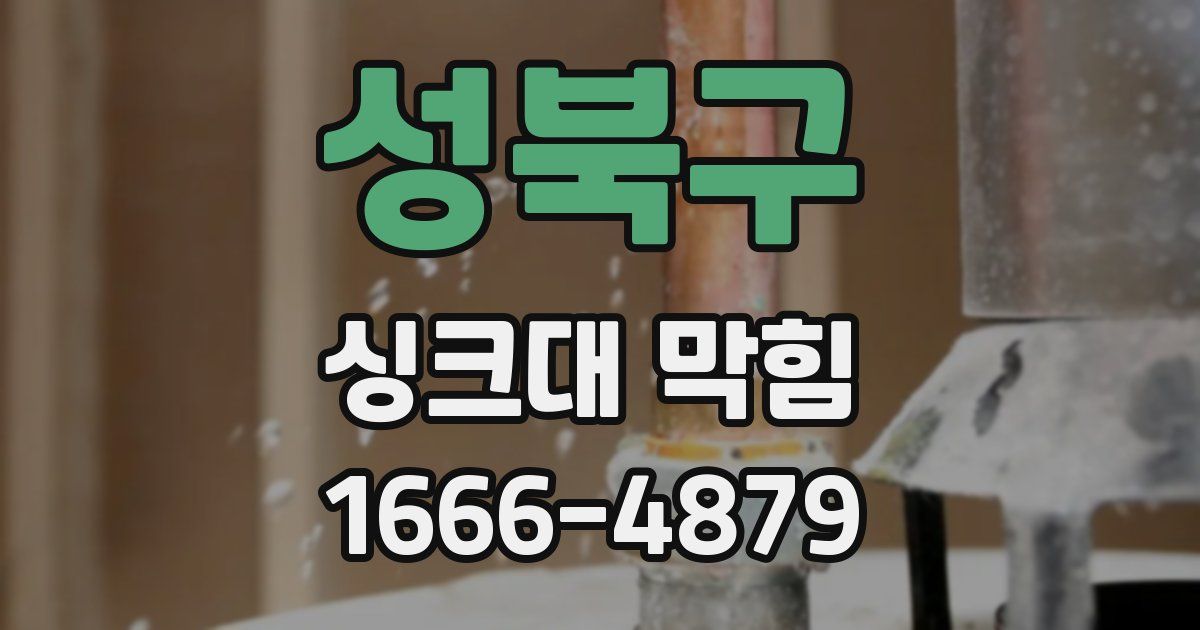 성북구 싱크대 막힘