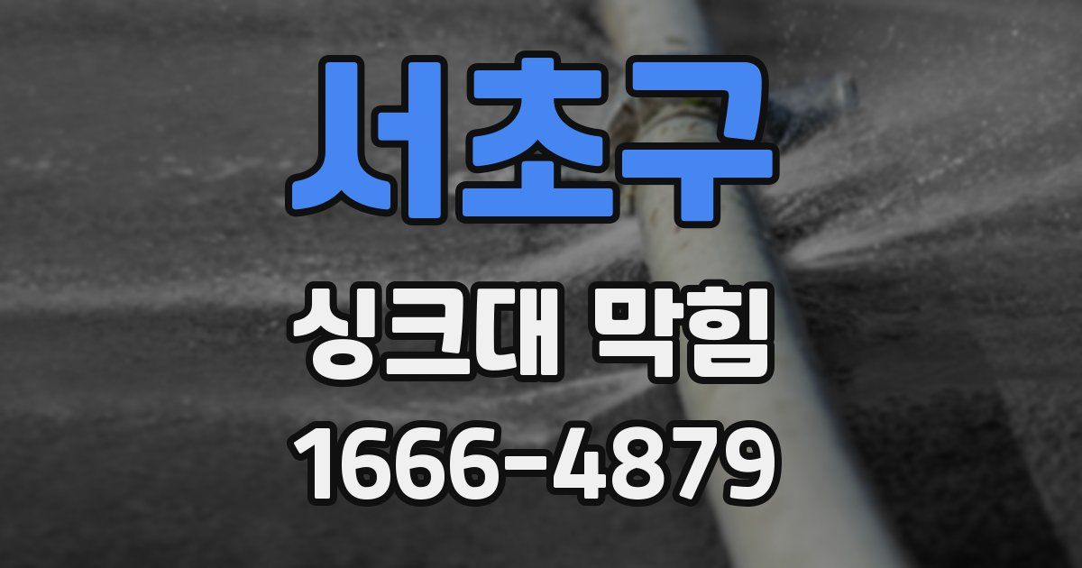서초구 싱크대 막힘