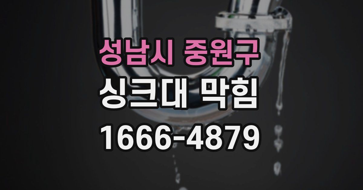 성남시 중원구 싱크대 막힘