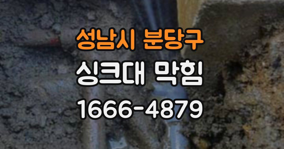 성남시 분당구 싱크대 막힘