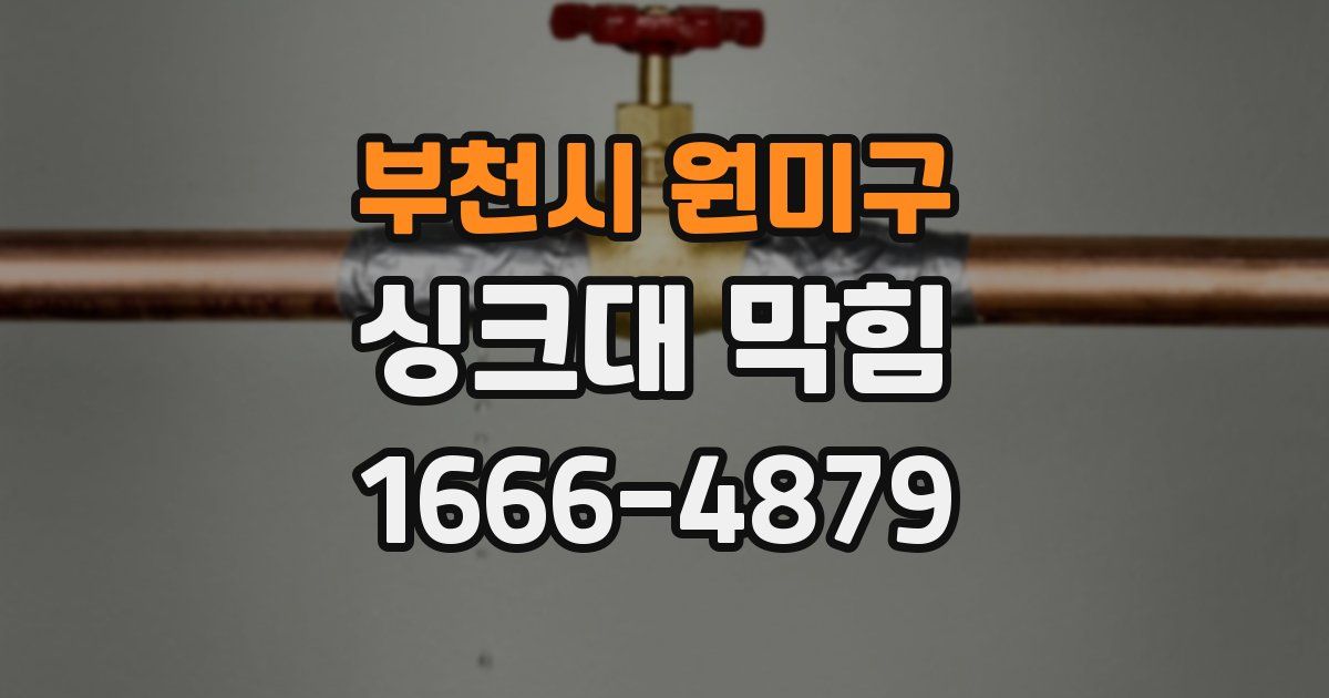 부천시 원미구 싱크대 막힘