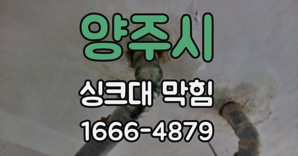 양주시 싱크대 막힘