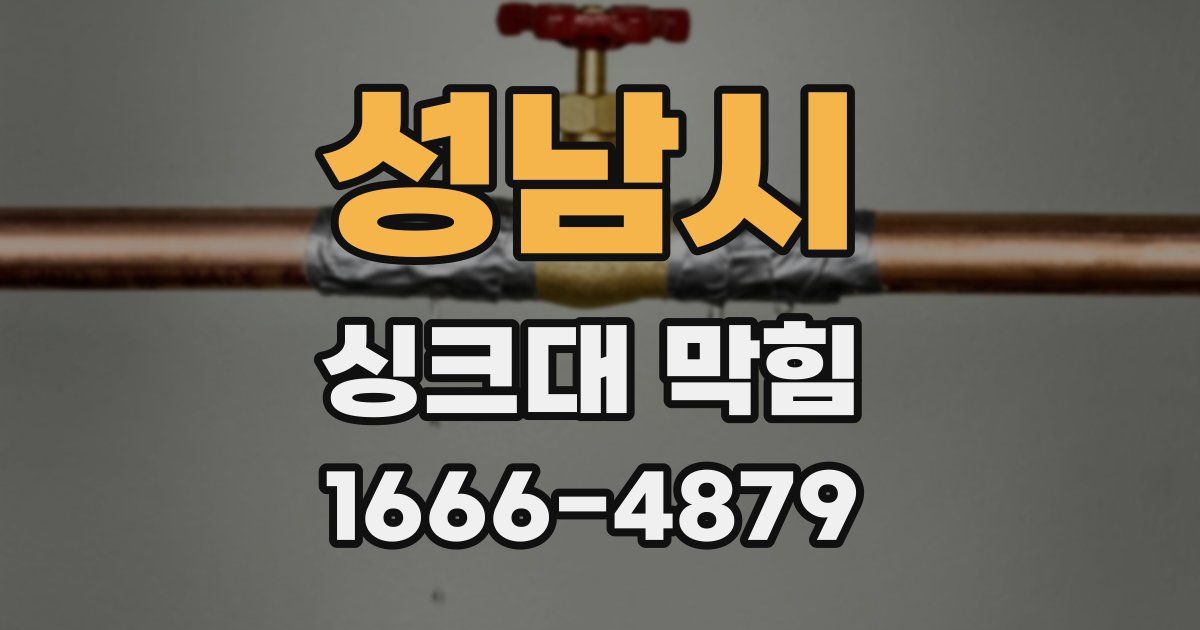 성남시 싱크대 막힘