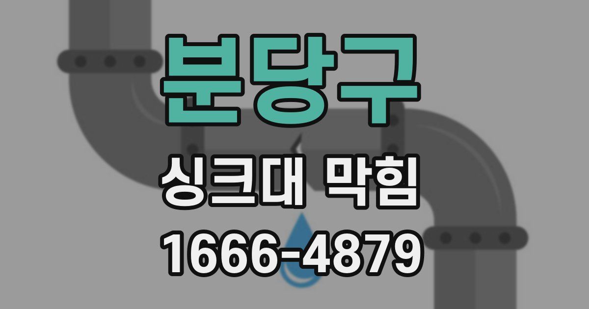분당구 싱크대 막힘