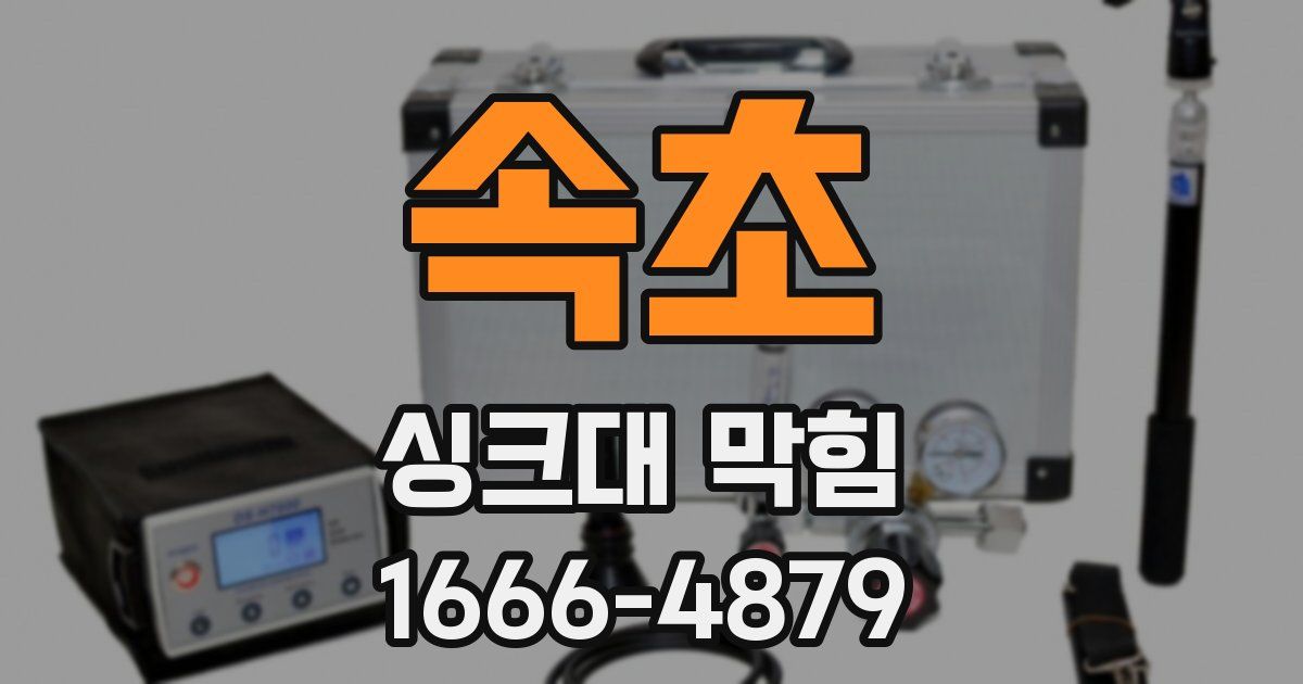 속초 싱크대 막힘