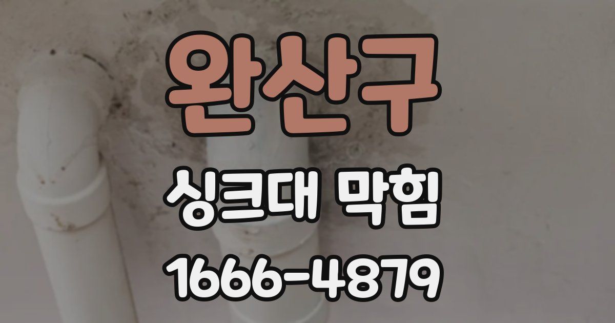 완산구 싱크대 막힘